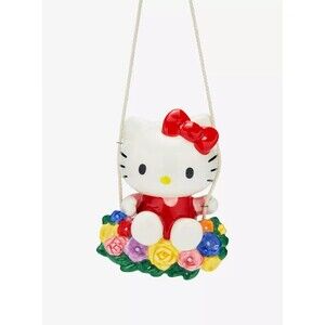 Hello Kitty  Blue Sky Clayworks Ceramic Flower Garden Swing